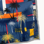 Palm Tree Color Block Print Swim Shorts