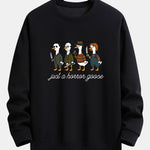 Halloween Horror Goose Print Relax Fit Sweatshirt