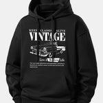 Classic Car Print Relax Fit Hoodie
