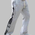 Men's Hip-Hop Button Fly Cashew Flower Wide-Leg Pants