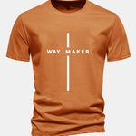 Regular Fit Way Maker Stripe Print Cotton T-Shirt