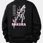 Sakura Katana Back Print Relax Fit Sweatshirt