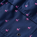 Flamingo Print Drawstring Swim Shorts