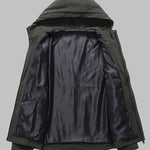 Men's solid color stylish double pocket zipper hooded jacket