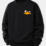Emoji Duck Print Relax Fit Sweatshirt