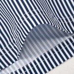 Island Sailing Print Button Up Shirt & Vertical Striped Drawstring Swim Shorts