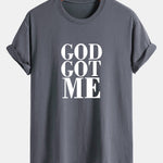 Regular Fit God Got Me Print Cotton T-Shirt