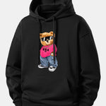Hip Hop Bear Print Relax Fit Hoodie