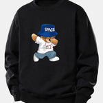 Bear With Hat Print Relax Fit Sweatshirt