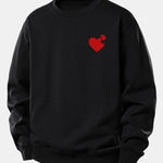 Heart Puzzle Print Relax Fit Sweatshirt