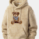 Bear Embroidered Patch Teddy Hoodie