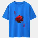 Rose K Print Drop Shoulder Oversize T-Shirt