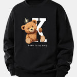 Crown King Bear Print Relax Fit Sweatshirt