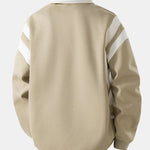 Color Block Zipper Polo Sweatshirt