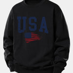 USA Flag Print Relax Fit Sweatshirt