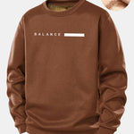 Balance Stripe Print Teddy Fleece Lined Sweatshirt