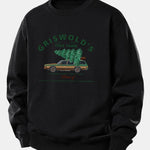 Car Christmas Tree Print Relax Fit Sweatshirt