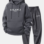 Milano Print Drawstring Hoodie & Milano Print Jogger Pants