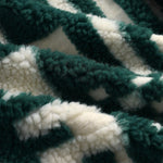 Men's irregular plaid fluffy artificial fur casual shirt jacket