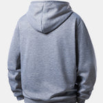 Smiley Face Print Teddy Fleece Lined Drawstring Hoodie