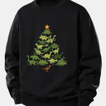 Dinosaur Christmas Tree Print Relax Fit Sweatshirt