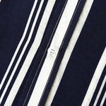 Men's Cotton Linen Stripe Short Sleeve Shirt