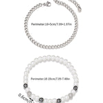 Zircon pearl bracelet 2 Pcs/set