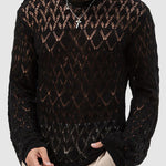 Men's sexy hollow bottoming thin sweater