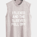 Slogan Print Washed Distressed Tank Top