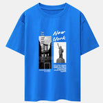 New York City Scenery Print Drop Shoulder Oversize T-Shirt