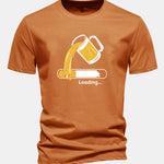 Regular Fit Beer Loading Print Cotton T-Shirt