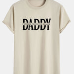 Daddy Print Cotton Arc Hem T-Shirt