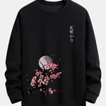 Japanese Cherry Blossoms Print Relax Fit Sweatshirt
