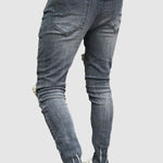 Men's Slim Fit Distressed Distressed Zip Access Jeans