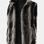 Faux Fur Zip-Up Stand Collar Vest