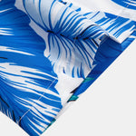 Tropical Leaves Print Button Up Shirt & Man Mid Length Drawstring Swim Shorts