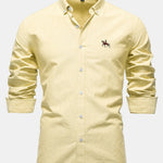 Cowboy Embroidery Cotton Oxford Button Up Shirt