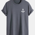 Regular Fit Anchor Print Cotton T-Shirt