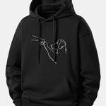 Line Dog Print Relax Fit Hoodie