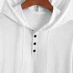 Short Sleeve Henley Hooded T-Shirt