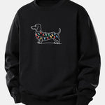 Colorful Light Strip Dog Print Relax Fit Sweatshirt