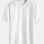 Relax Fit Mid-Length Sleeve Twist Jacquard T-Shirt & Shorts