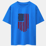 American Flag Print Drop Shoulder Oversize T-Shirt