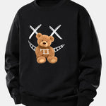 Smiley Face Teddy Bear Print Relax Fit Sweatshirt