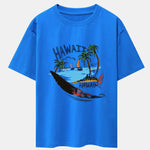 Hawaii Beach Print Drop Shoulder Oversize T-Shirt