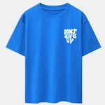 Don't Give Up Print Drop Shoulder Oversize T-Shirt