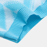Geometric Knitted V Neck Polo Shirt