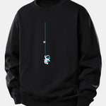 Astronaut On A Rope Print Relax Fit Sweatshirt