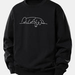 Sleeping Dog Line Print Relax Fit Sweatshirt