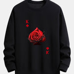 Heart Rose K Print Relax Fit Sweatshirt